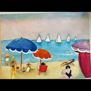 Oil painting, Douville Beach,France 🇫🇷painting By Patrizia Sicari. Oil on canvas